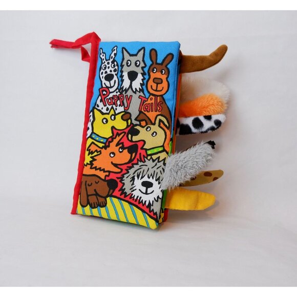 Jellycat Baby Toddler Puppy Tails Crinkle Soft Book Toy - Picture 10 of 11